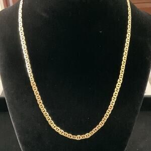 Solid 18” G -Link/ Mariner Necklace 14k Gold/ Stainless Steel Brand New/ #52